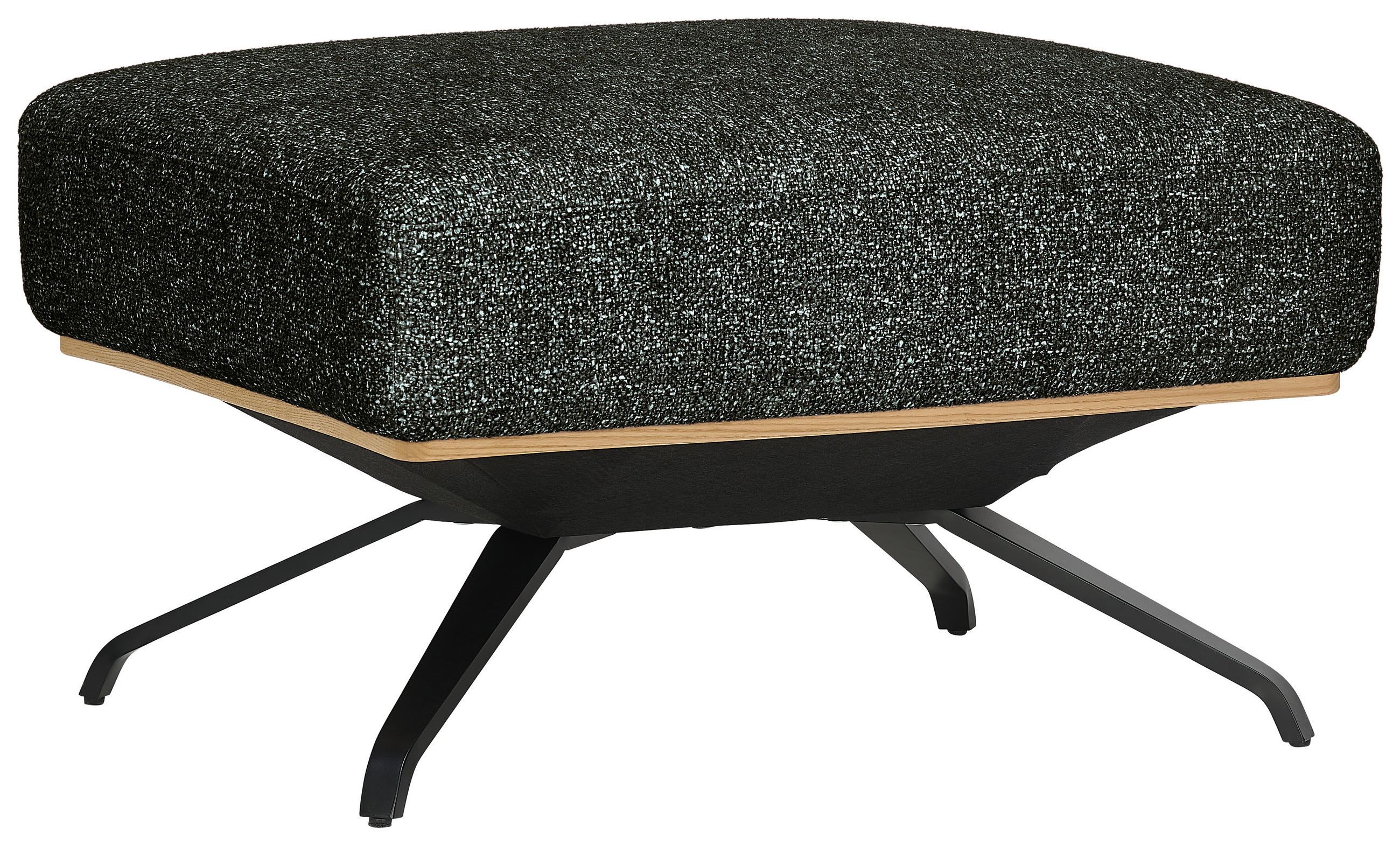 HOCKER in Textil Waldgrün  - Waldgrün/Schwarz, Design, Textil/Metall (74/46/66cm) - Novel