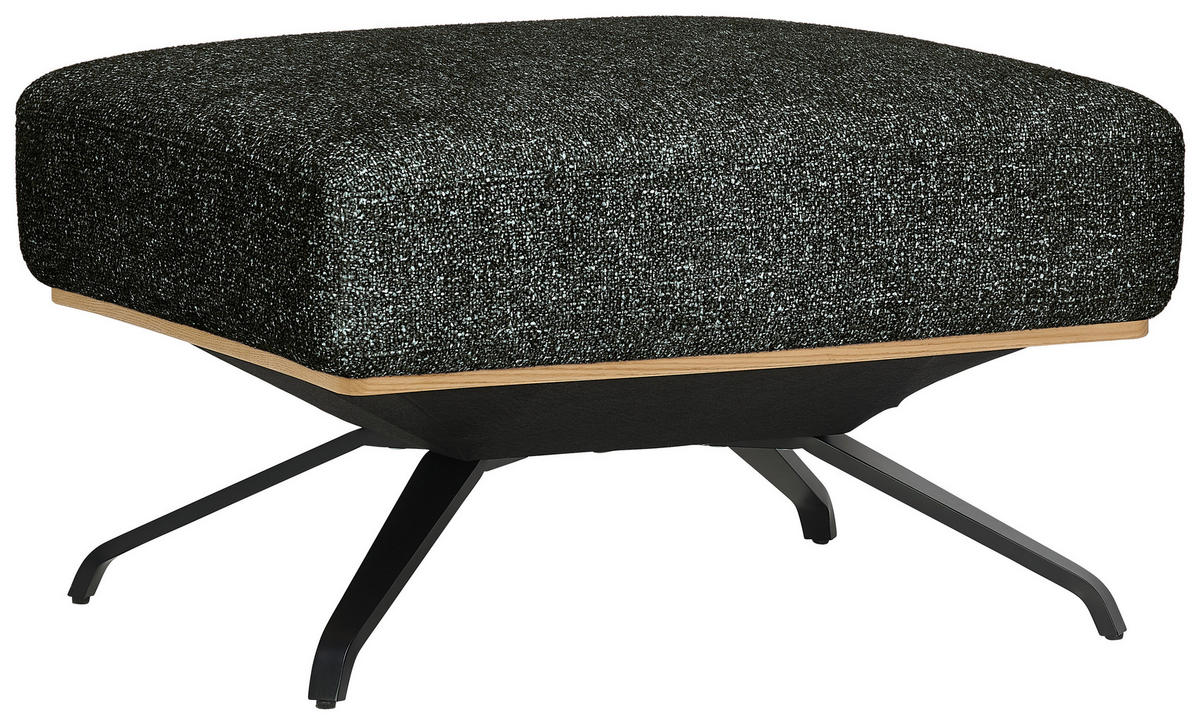 HOCKER in Textil Waldgrün  - Waldgrün/Schwarz, Design, Textil/Metall (74/46/66cm) - Novel