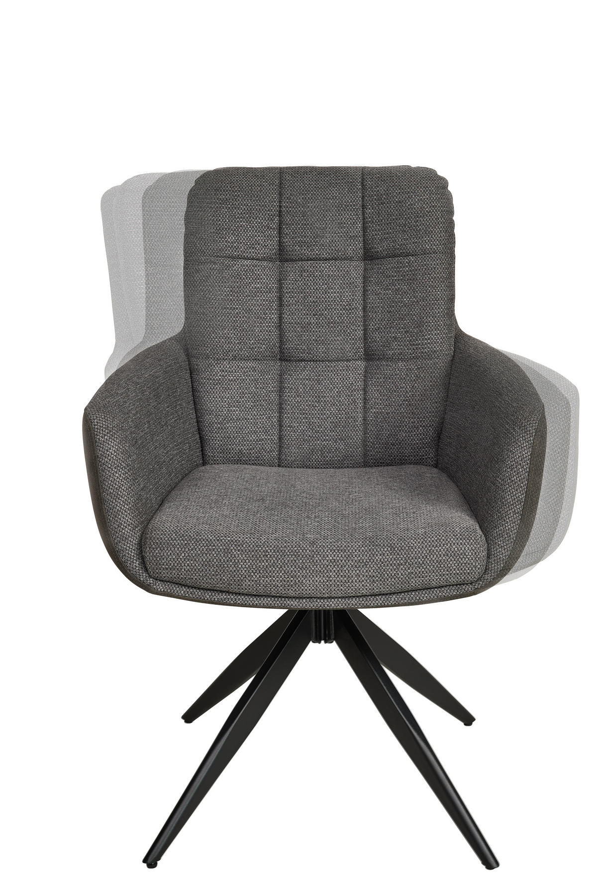 ARMLEHNSTUHL  in Eisen Leinenoptik  - Schwarz/Grau, KONVENTIONELL, Holz/Textil (60/93/66cm) - MID.YOU