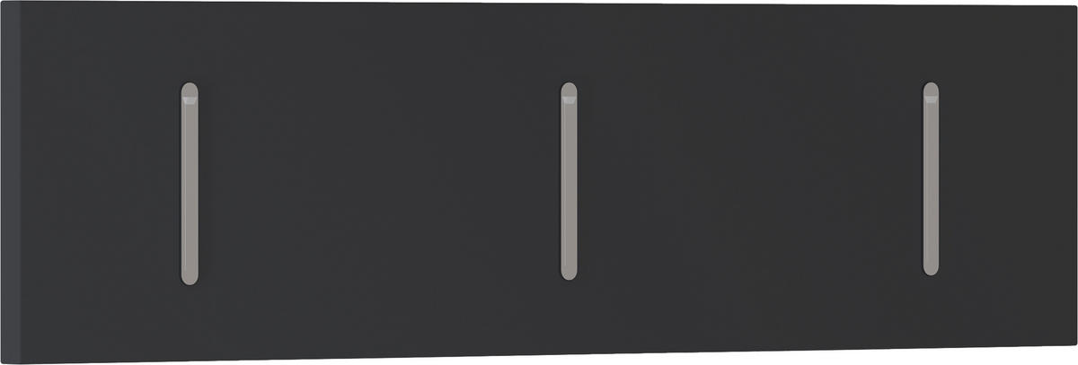 HAKENLEISTE  in Anthrazit  - Anthrazit, Design, Holzwerkstoff/Metall (100/25/3cm) - Moderano