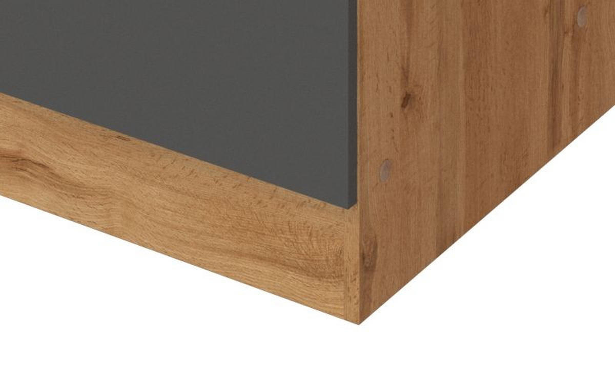 KÜCHENUNTERSCHRANK 50/85/60 cm  in Anthrazit, Eiche Wotan  - Chromfarben/Anthrazit, MODERN, Holzwerkstoff/Metall (50/85/60cm) - Held