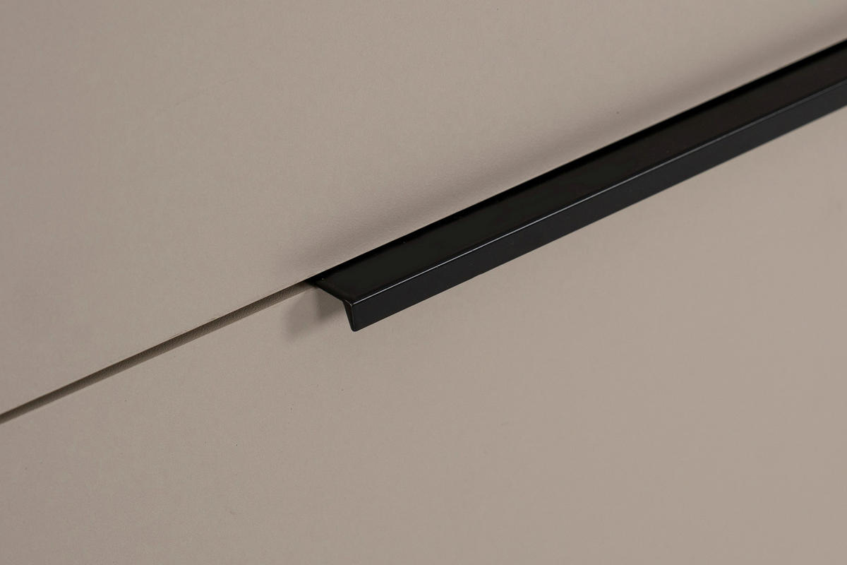 VITRINA 60/200/38 cm   - boje pijeska/crna, Konvencionalno, staklo/drvni materijal (60/200/38cm)