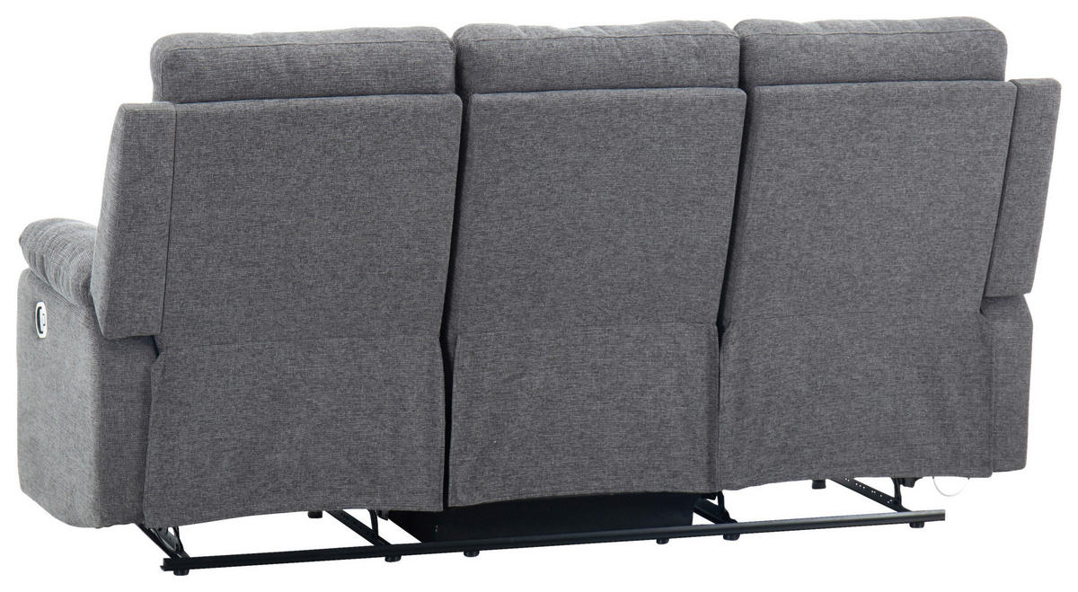 SITZGARNITUR VERONA Leinenoptik Dunkelgrau  - Dunkelgrau/Schwarz, Design, Kunststoff/Textil (84,5/133,5/100,5/92cm) - Livetastic