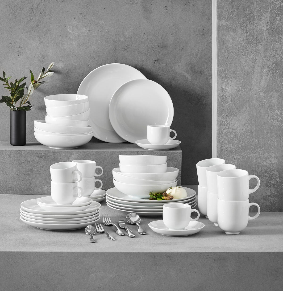 KOMBISERVICE Weiß Lafer Pure 42-teilig 6 Personen  - Weiß, Design, Keramik - Johann Lafer