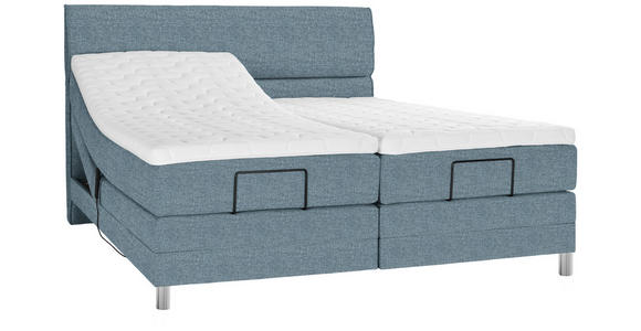 BOXSPRINGBETT 180/200 cm in Blau - Chromfarben/Blau, KONVENTIONELL, Kunststoff/Textil (180/200cm) - Voleo