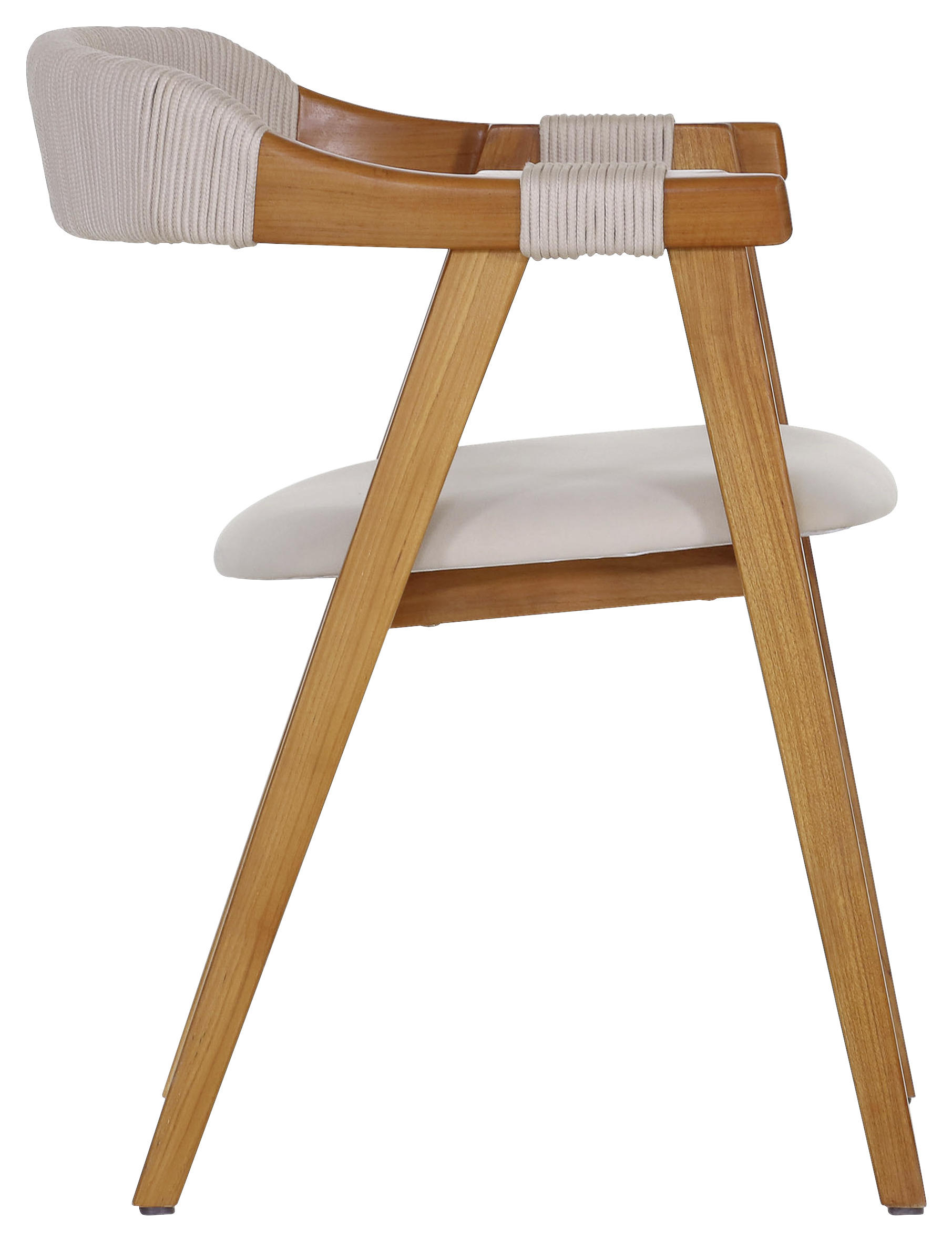 ARMLEHNSTUHL Recyclingholz, Teakholz massiv - Trend, Holz/Textil (55/77/55cm) - Livetastic