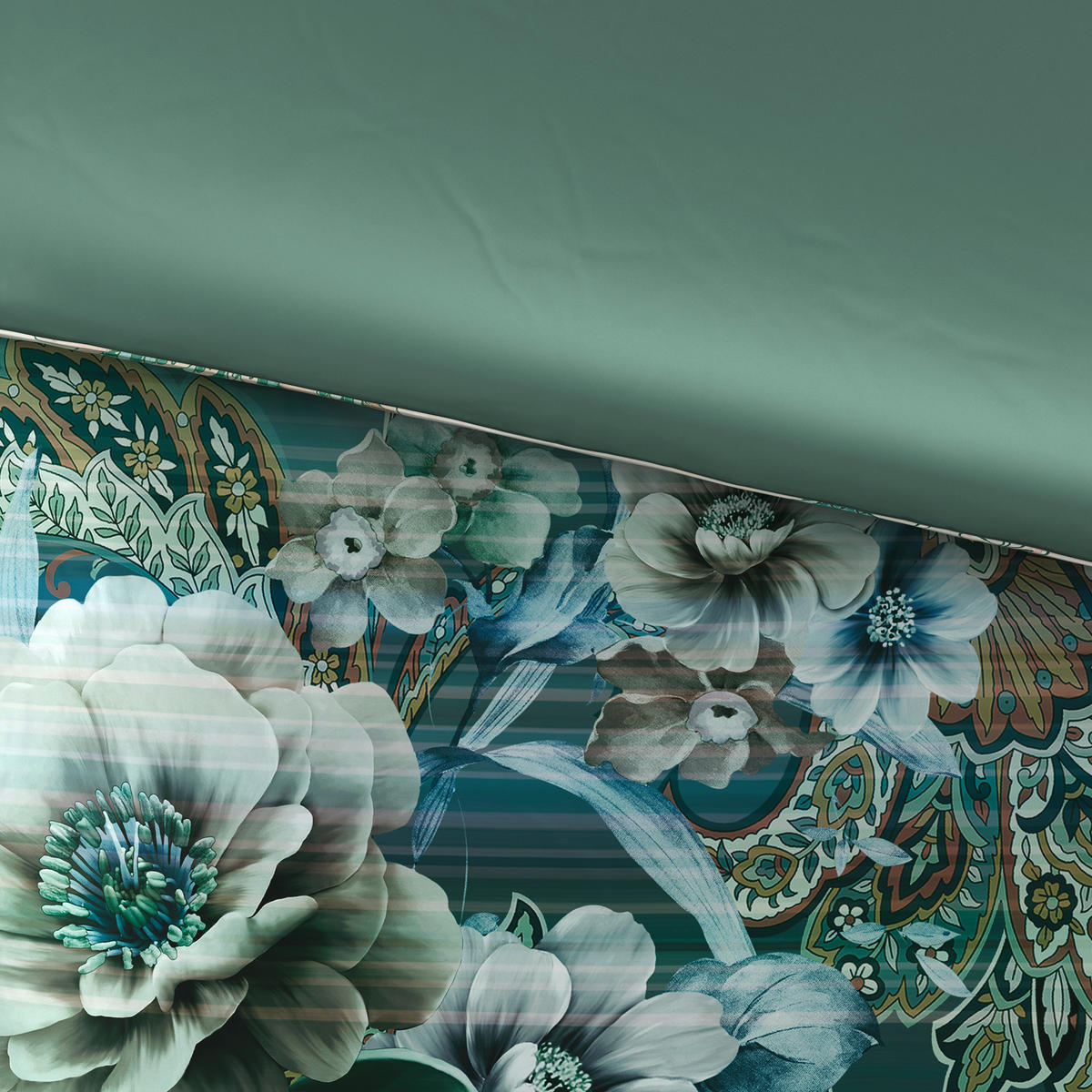 OBOJSTRANNÁ POSTEĽNÁ BIELIZEŇ, satén, zelená, 140/220 cm - zelená, Design, textil (140/220cm) - Esposa