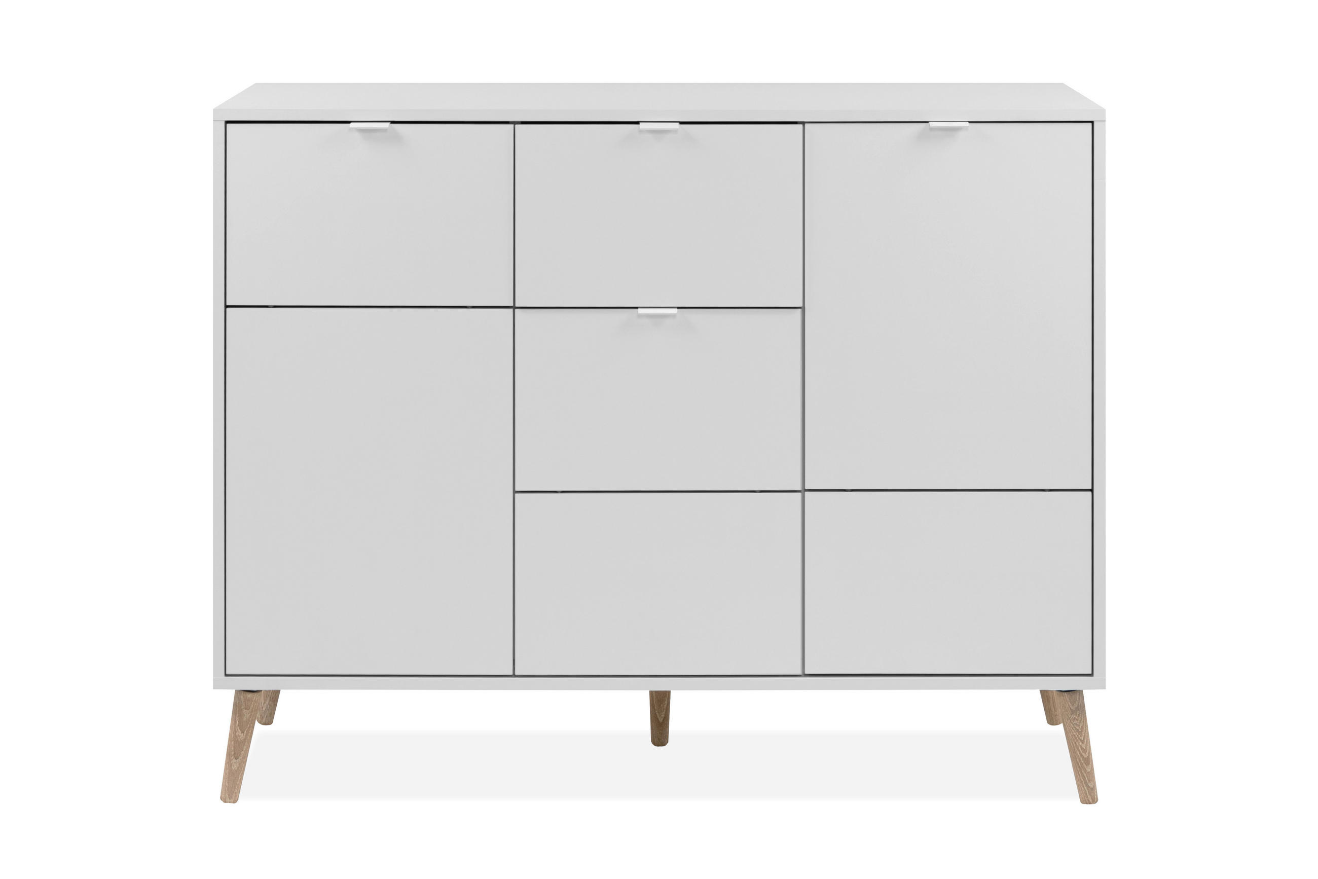 KOMMODE Geneva  in 115/91/40 cm  - Eichefarben/Weiß, Design, Holzwerkstoff/Kunststoff (115/91/40cm) - MID.YOU