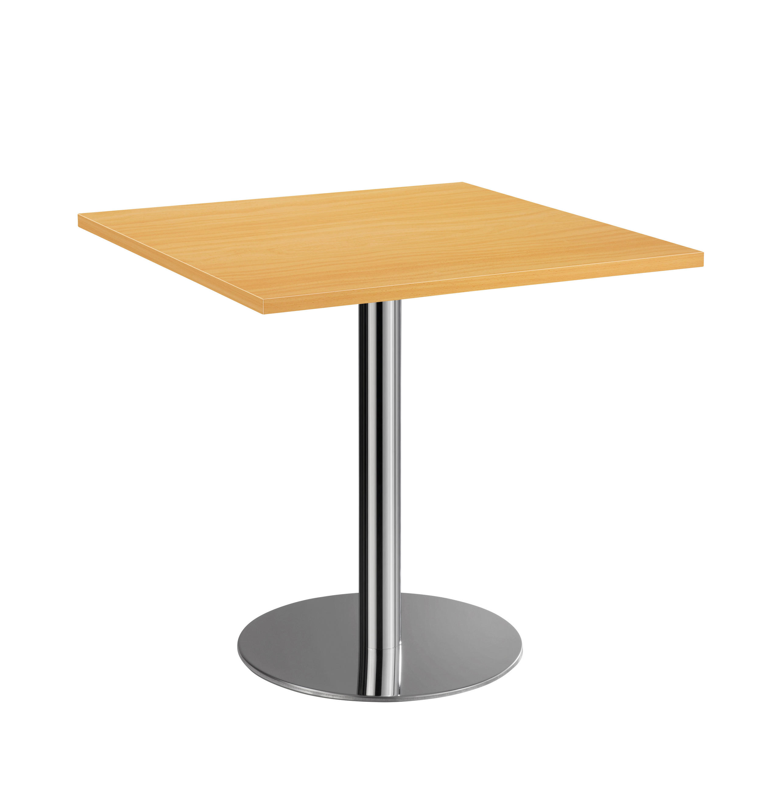 KONFERENZTISCH 80/80/75,5 cm - Chromfarben/Buchefarben, KONVENTIONELL, Holzwerkstoff/Metall (80/80/75,5cm) - Venda