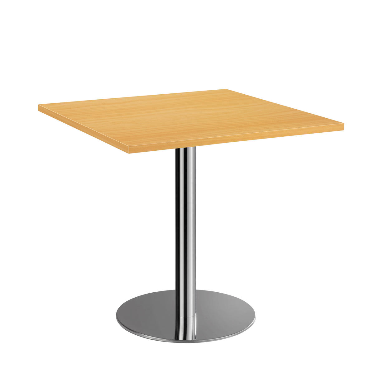 KONFERENZTISCH 80/80/75,5 cm  - Chromfarben/Buchefarben, KONVENTIONELL, Holzwerkstoff/Metall (80/80/75,5cm) - Venda