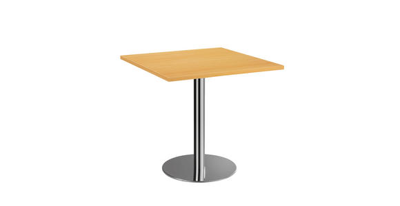 KONFERENZTISCH 80/80/75,5 cm  - Chromfarben/Buchefarben, KONVENTIONELL, Holzwerkstoff/Metall (80/80/75,5cm) - Venda