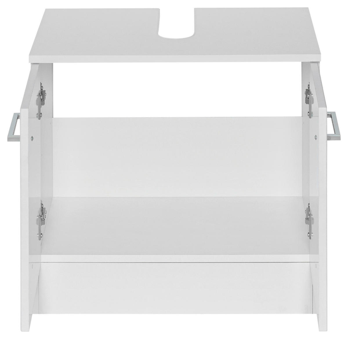 TVÄTTSTÄLLSUNDERSKÅP 60/56/35 cm  - vit/silver, Modern, metall/trämaterial (60/56/35cm) - Held