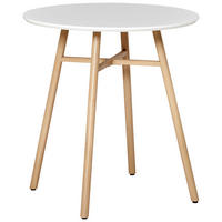 ESSTISCH in Metall, Holzwerkstoff   - Weiss/Eichefarben, Lifestyle, Holzwerkstoff/Metall (70/75/70cm) - MID.YOU
