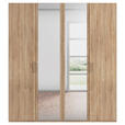 DREHTÜRENSCHRANK 201/223/60 cm 4-türig Sonoma Eiche  - Silberfarben/Sonoma Eiche, Design, Glas/Holzwerkstoff (201/223/60cm) - Novel