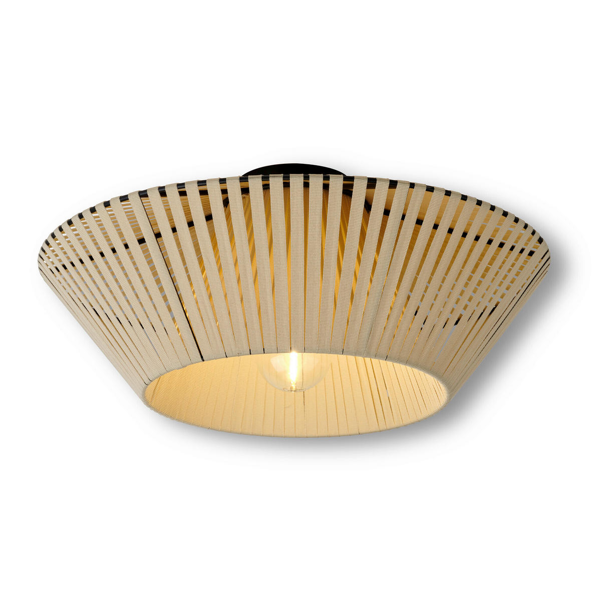 DECKENLEUCHTE 40,5/19 cm   - Beige, Basics, Textil/Metall (40,5/19cm) - Osram