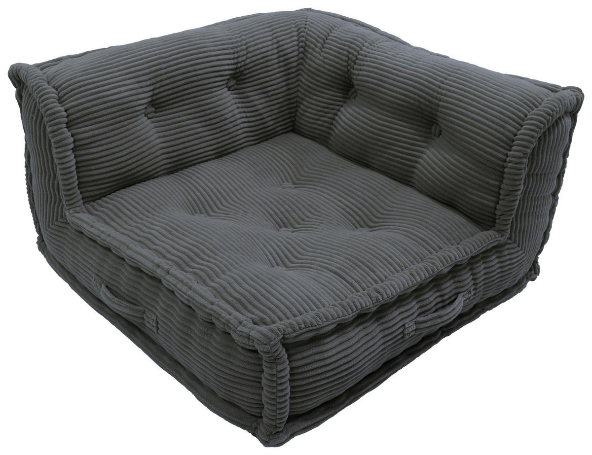 ECKELEMENT in gerippt   - Grau, Design, Textil (80/43/80cm) - P & B