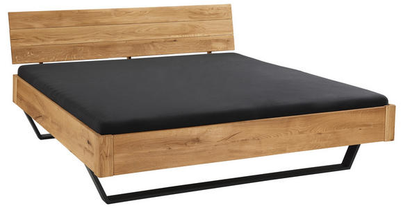 BALKENBETT 180/200 cm,  in Wildeiche,  - Wildeiche/Schwarz, Natur, Holz/Metall (180/200cm) - Linea Natura