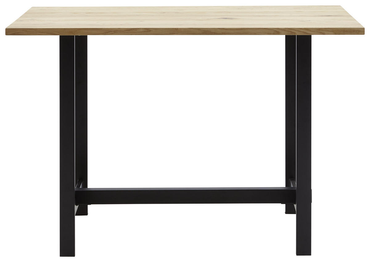 BARTISCH in Holz, Metall 140/70/110 cm   - Eichefarben/Schwarz, Design, Holz/Metall (140/70/110cm) - Valnatura