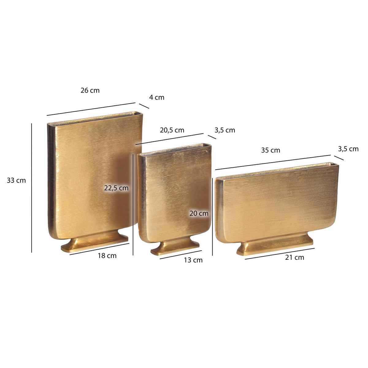 DEKOVASE  - Goldfarben, Design, Metall (26/33/4cm) - Livetastic