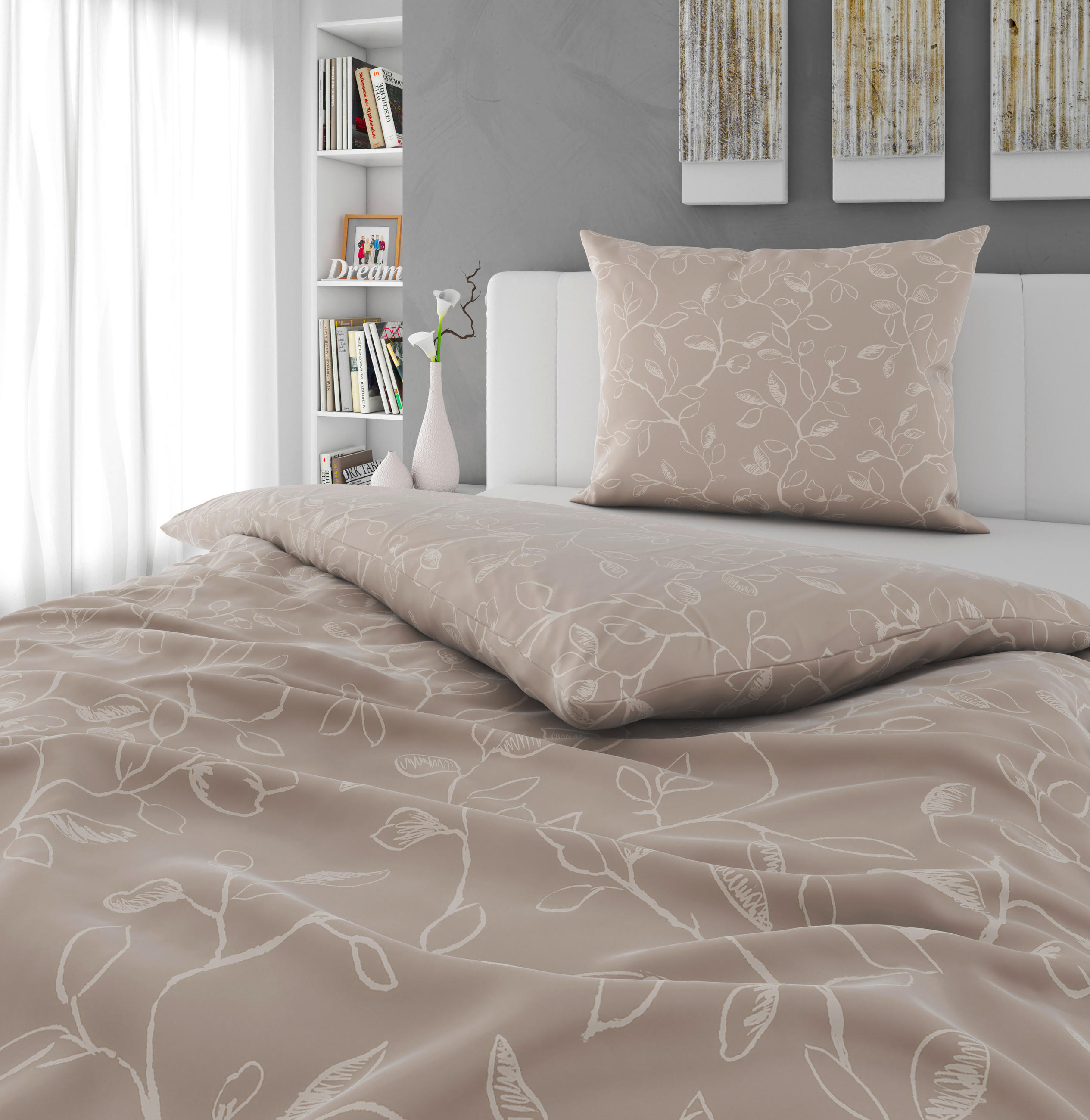 POVLEČENÍ, satén, béžová, 140/200 cm - béžová, Natur, textil (140/200cm) - Bio:Vio