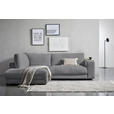 ECKSOFA Dunkelgrau Cord  - Dunkelgrau/Schwarz, Design, Kunststoff/Textil (224/265cm) - Hom`in