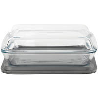 VATROSTALNA POSUDA    - tamnosiva/prozirna, Osnovno, staklo/plastika (320/228/108cm) - Homeware Profession.