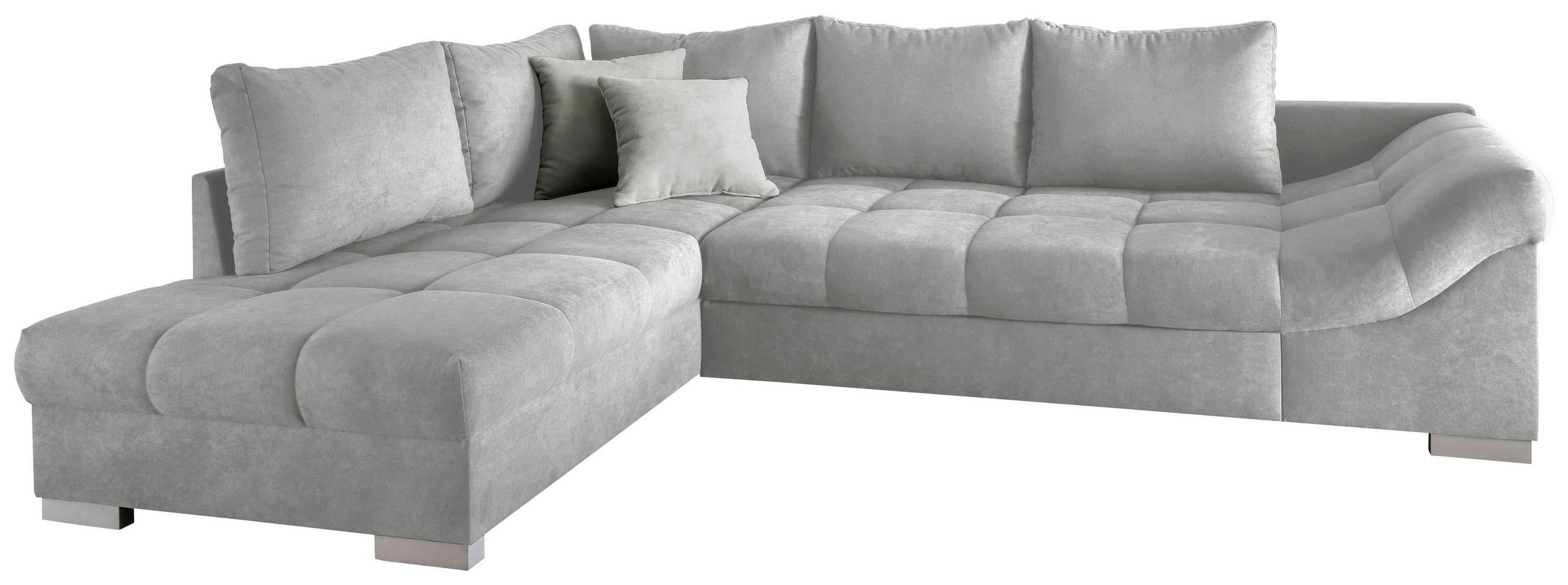 ECKSCHLAFSOFA in Silberfarben Textil   - Silberfarben, Design, Holz/Textil (202/298cm) - MID.YOU
