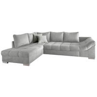 ECKSCHLAFSOFA Silberfarben Mikrofaser  - Silberfarben, Design, Holz/Textil (202/298cm) - MID.YOU