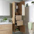 SEITENSCHRANK 35/162,5/37 cm - Eichefarben/Alufarben, Design, Glas/Holzwerkstoff (35/162,5/37cm) - Novel SEITENSCHRANK 35/162,5/37 cm - Eichefarben/Alufarben, Design, Glas/Holzwerkstoff (35/162,5/37cm) - Novel