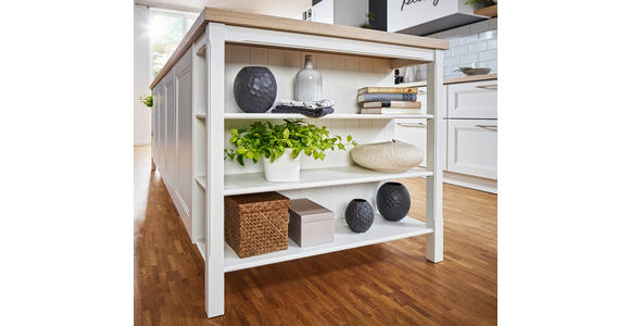 EINBAUKÜCHE - Eichefarben/Weiß, Design, Holzwerkstoff - Dieter Knoll