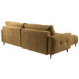 ECKSOFA  in Chenille Honig  - Schwarz/Honig, KONVENTIONELL, Holz/Textil (180/266cm) - Carryhome