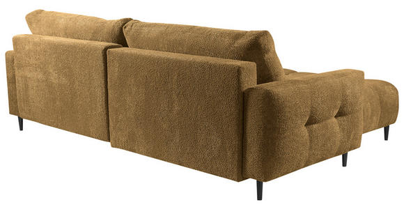 ECKSOFA  in Chenille Honig  - Schwarz/Honig, KONVENTIONELL, Holz/Textil (180/266cm) - Carryhome