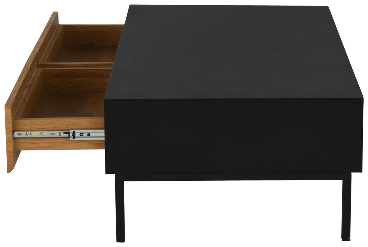 DOHÁNYZÓASZTAL fém, faalapú anyag   - fekete/tölgyfa, Design, faalapú anyag/fém (110/35/60cm) - MID.YOU