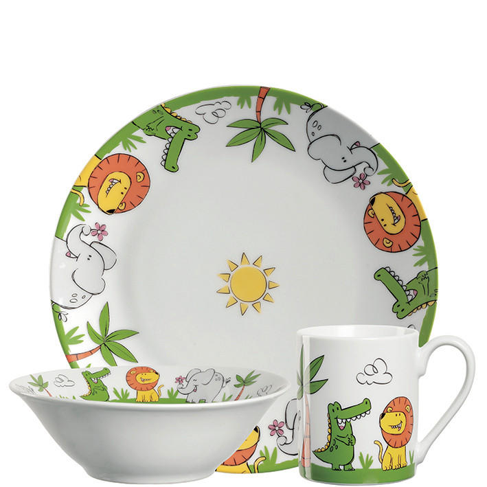 KINDERGESCHIRRSET 3-teilig  - Gelb/Schwarz, LIFESTYLE, Keramik (21,30/21,50/9,50cm) - Leonardo