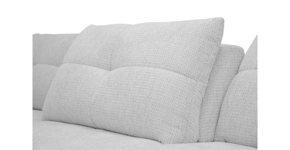 ECKSOFA Silberfarben Chenille Armlehnenkissen, Rücken echt, Sitztiefenverstellung  - Silberfarben/Schwarz, KONVENTIONELL, Textil/Metall (215/313cm) - Hom`in