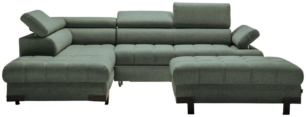 HÖRNSOFFA i vävt tyg mörkgrön  - svart/mörkgrön, Design, metall/textil (223/263cm) - Livetastic