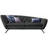 CHESTERFIELD-SOFA  in Mikrofaser Dunkelgrau  - Dunkelgrau/Schwarz, Design, Textil/Metall (223/84/90cm) - Pure Home Lifestyle