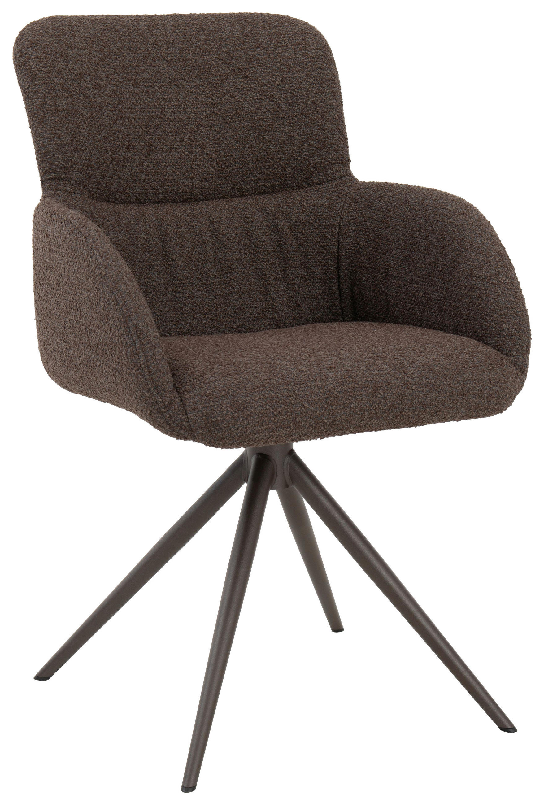 ARMLEHNSTUHL  in beflockt  - Dunkelbraun/Grau, Design, Textil/Metall (57/91/61cm) - Bert Plantagie