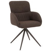 ARMLEHNSTUHL  in beflockt  - Dunkelbraun/Grau, Design, Textil/Metall (57/91/61cm) - Bert Plantagie