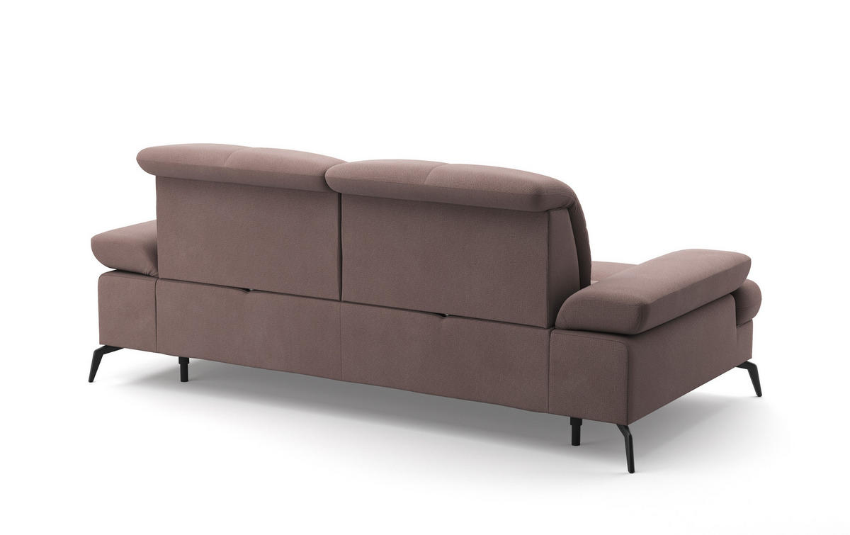 3-SITZER-SOFA in Flachgewebe Taupe  - Taupe/Schwarz, Konventionell, Textil/Metall (212/90/122cm) - Sit & More