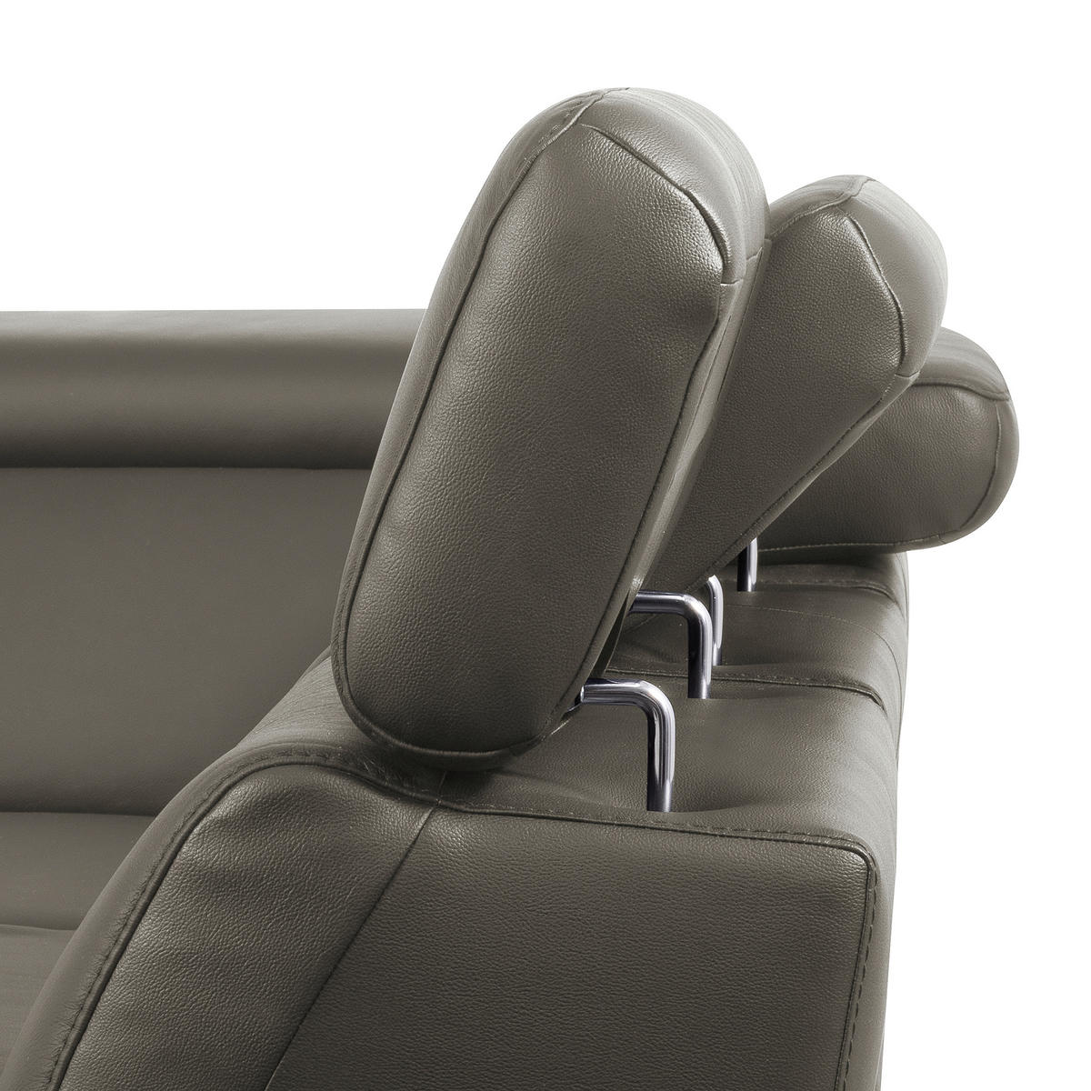ECKSOFA Lederlook Echtleder Schlammfarben  - Schlammfarben/Schwarz, Design, Leder/Textil (220/274cm) - Livetastic