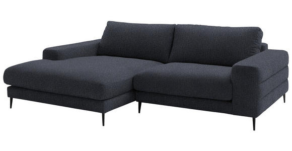 ECKSOFA  in Flachgewebe Dunkelgrau  177/253 cm  - Dunkelgrau/Schwarz, Design, Textil/Metall (177/253cm) - Dieter Knoll