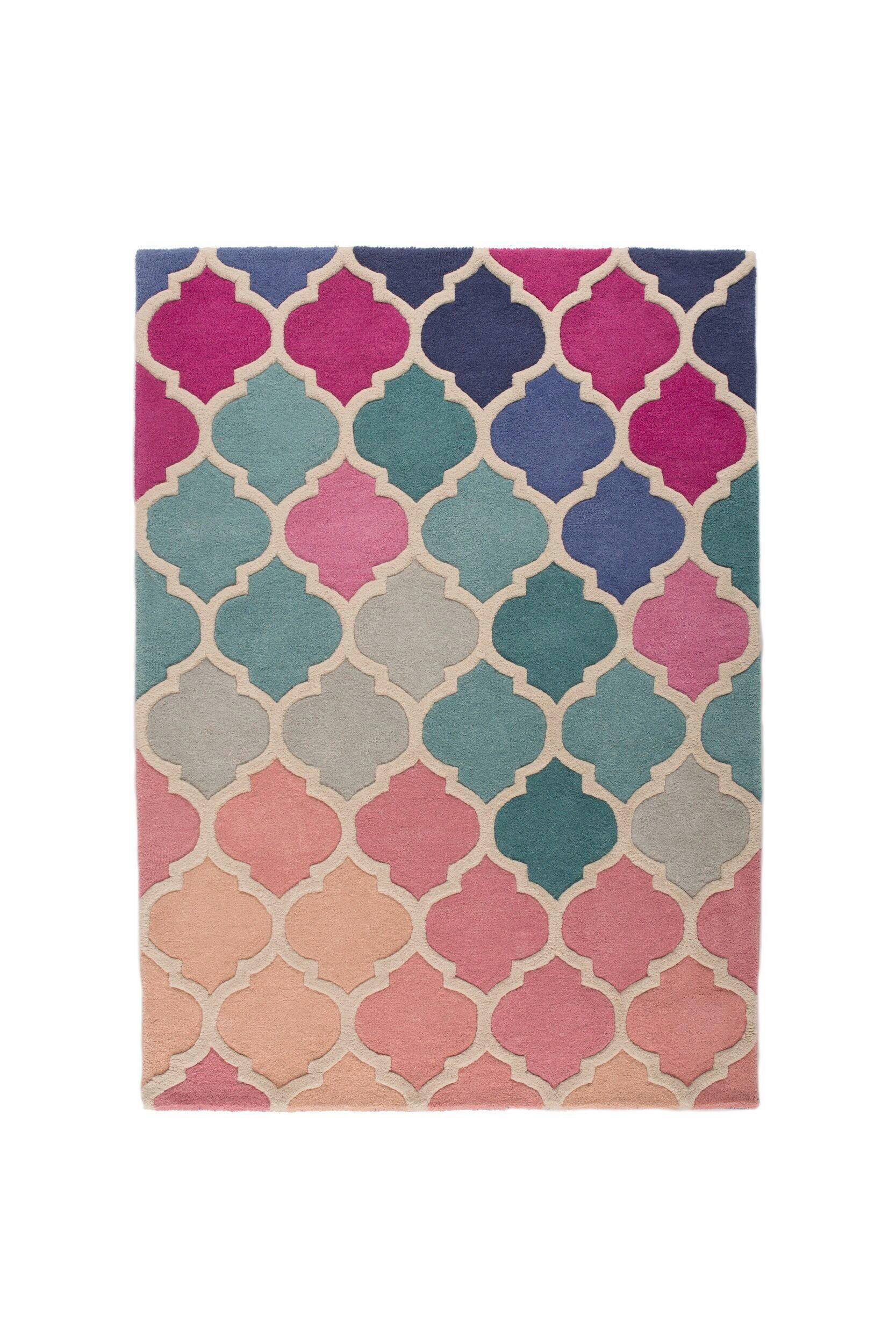 Flair Rugs Wollteppich Illusion Rosa 200x290 cm
