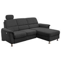 ECKSOFA  in Mikrofaser Schwarz  231/165 cm  - Chromfarben/Schwarz, MODERN, Textil/Metall (231/165cm) - Livetastic