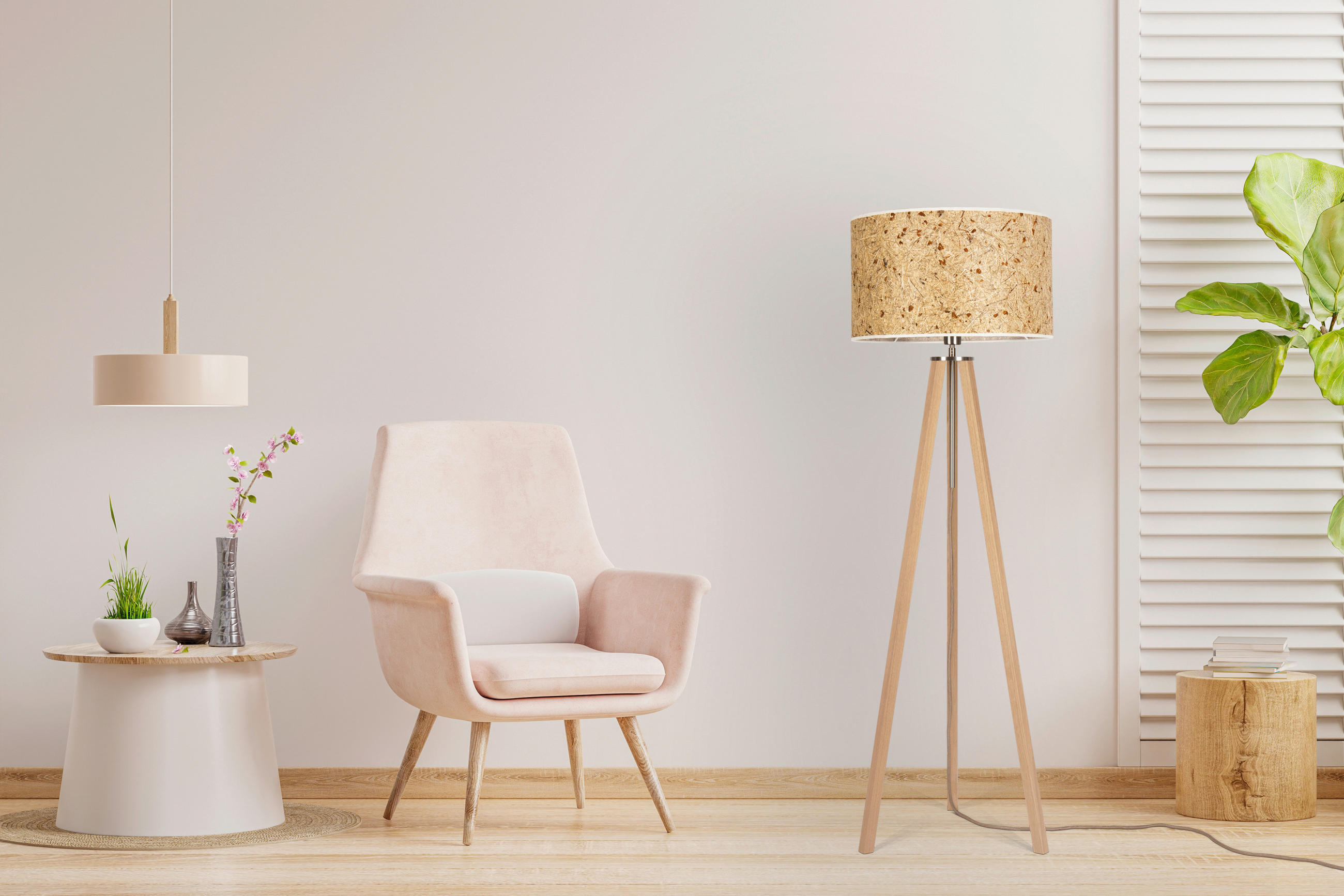 STEHLEUCHTE  50/150/50 cm   - Eiche Bianco/Eichefarben, Basics, Naturmaterialien/Holz (50/150/50cm)