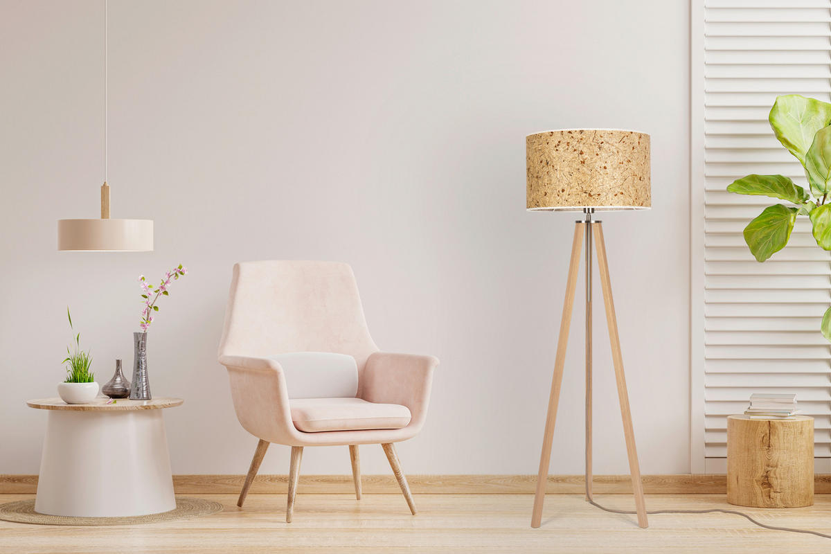 STEHLEUCHTE  50/150/50 cm   - Eiche Bianco/Eichefarben, Basics, Naturmaterialien/Holz (50/150/50cm)