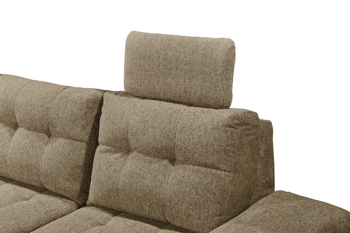 WOHNLANDSCHAFT Sandfarben Webstoff  - Sandfarben/Schwarz, KONVENTIONELL, Kunststoff/Textil (218/324/170cm) - Carryhome