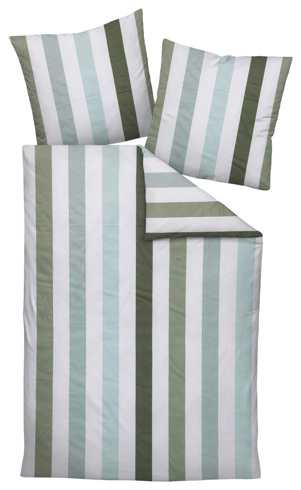 BETTWÄSCHE Makosatin 135/200 cm  - Salbeigrün, Design, Textil (135/200cm) - Janine