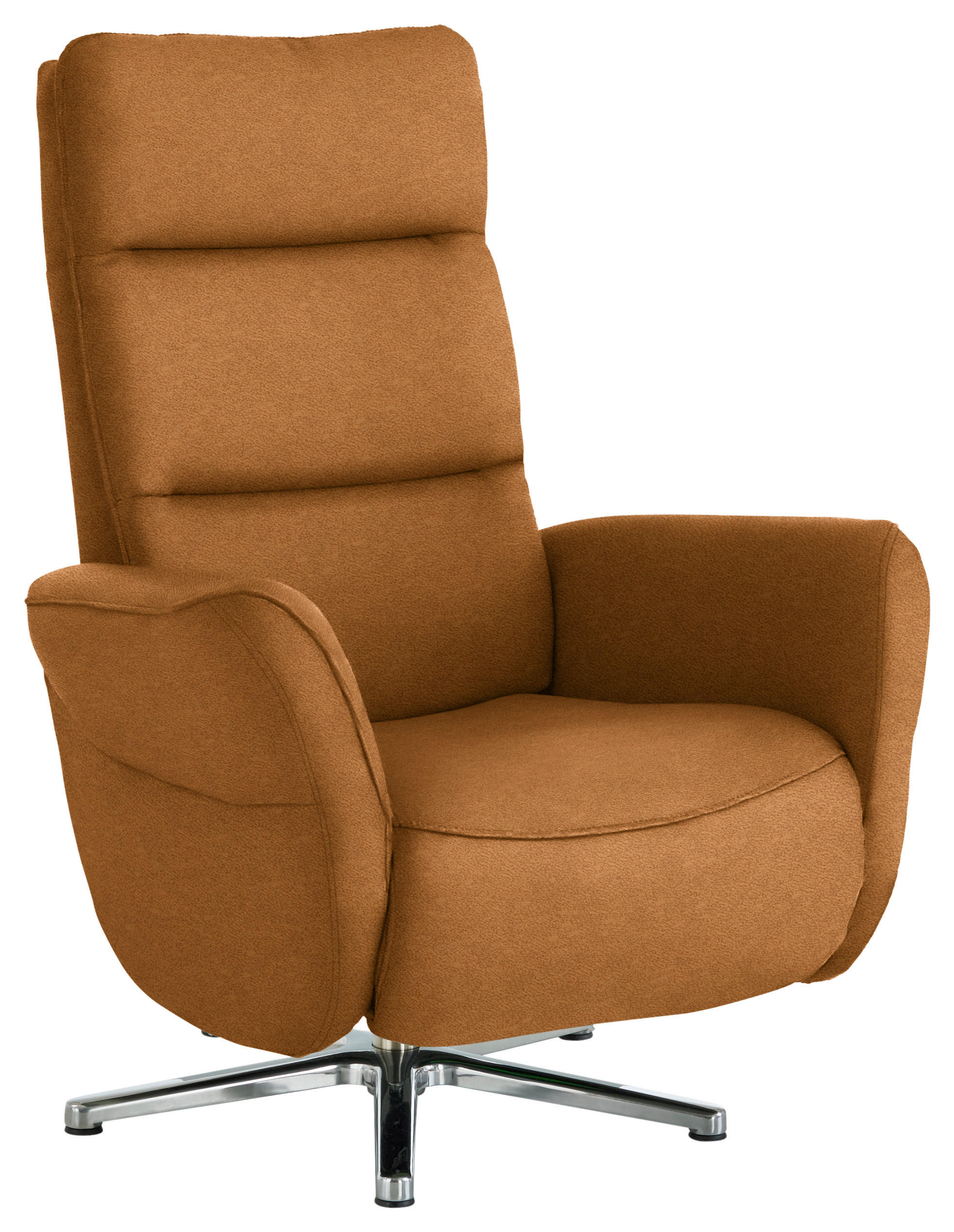 RELAXSESSEL Textil Cognac  - Chromfarben/Cognac, Design, Textil/Metall (78/113/83cm) - Beldomo Speed