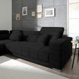 ECKSOFA in Mikrofaser Graphitfarben  - Chromfarben/Graphitfarben, Design, Textil/Metall (207/301cm) - Xora